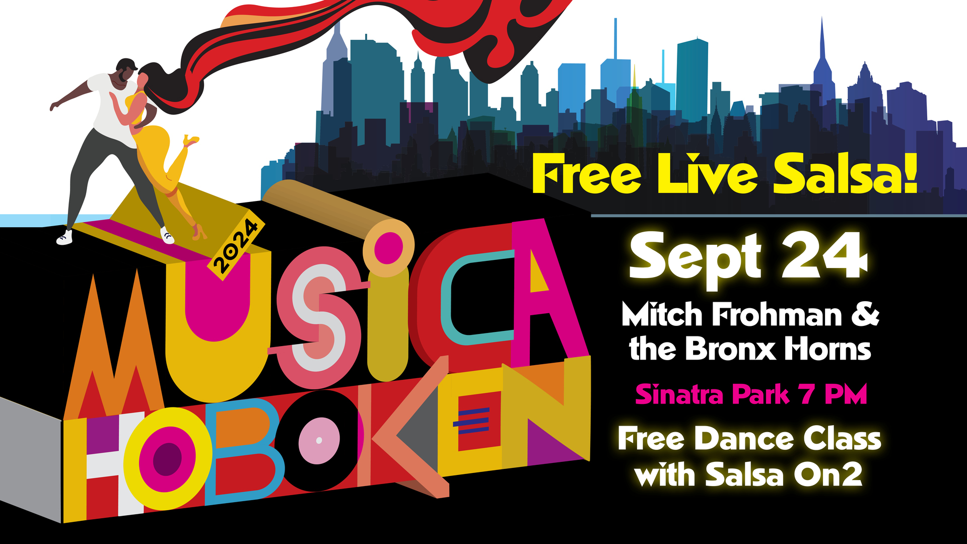 FREE Live Salsa in Sinatra Park! Hoboken Musica! It's Mitch Frohman/The Bronx Horns! Tues Sept 24th - FREE Live Salsa in Sinatra Park! Hoboken Musica! It's Mitch Frohman/The Bronx Horns! Tues Sept 24th