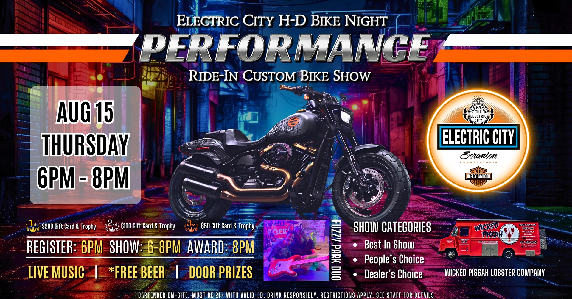 PERFORMANCE RIDE-IN CUSTOM BIKE SHOW @ Electric City H-D