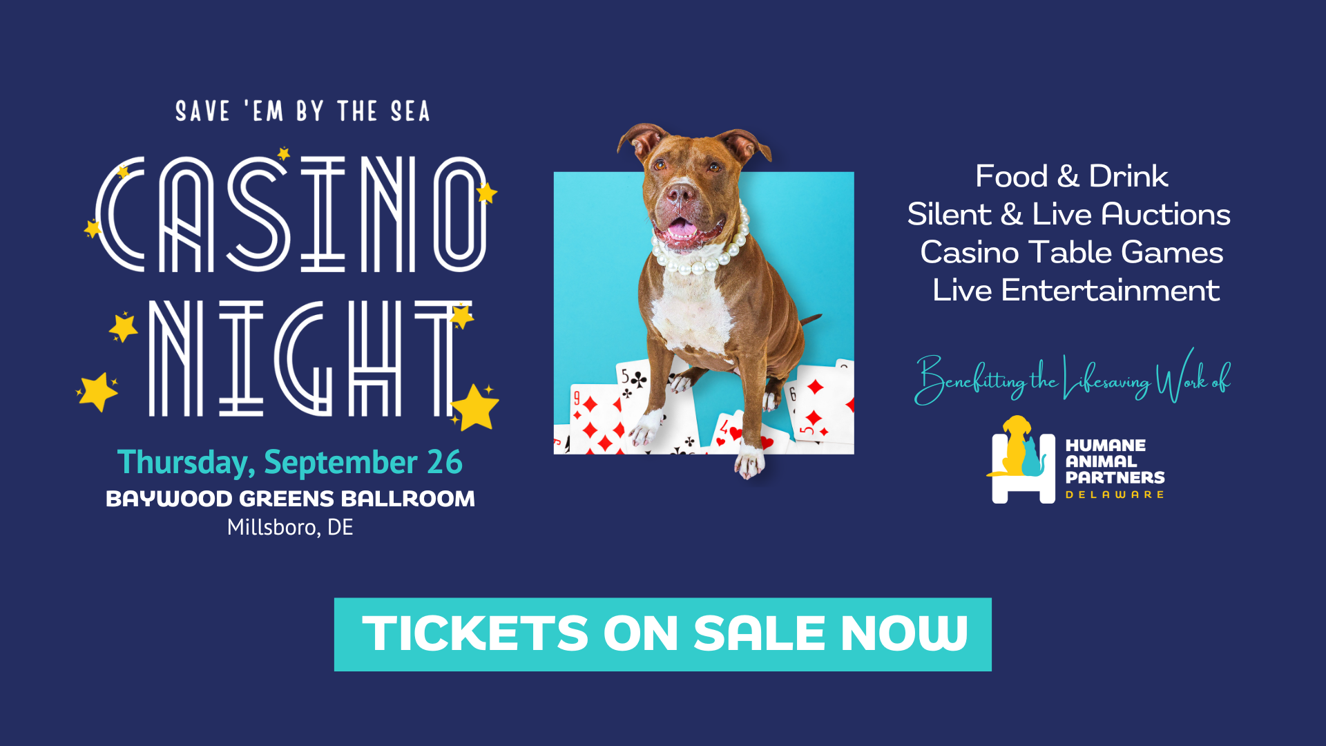 Save 'Em by the Sea Casino Night benefitting Humane Animal Partners - Save 'Em by the Sea Casino Night benefitting Humane Animal Partners