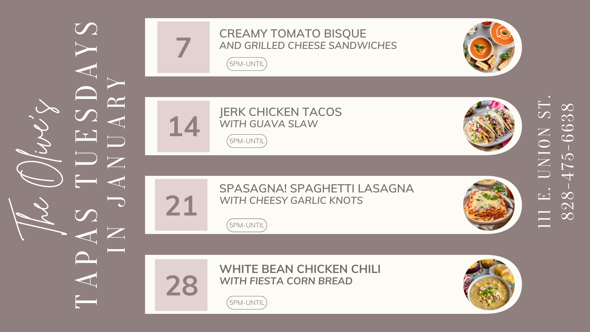 Tapas Tuesday at The Olive in Morganton