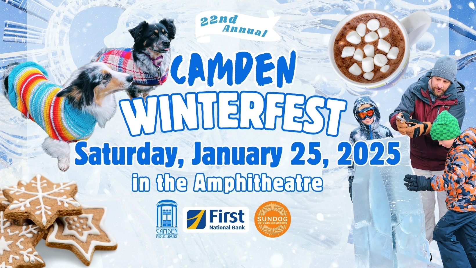 22nd Annual Camden Winterfest! Ice Carving, Dog Fashion Show, Polar Plunge, Hot Food, Music, MORE!