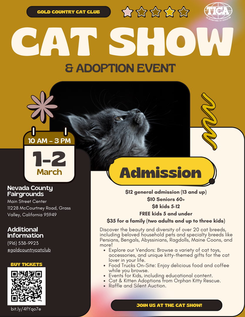 Gold Country Cat Club Show & Adoption Event