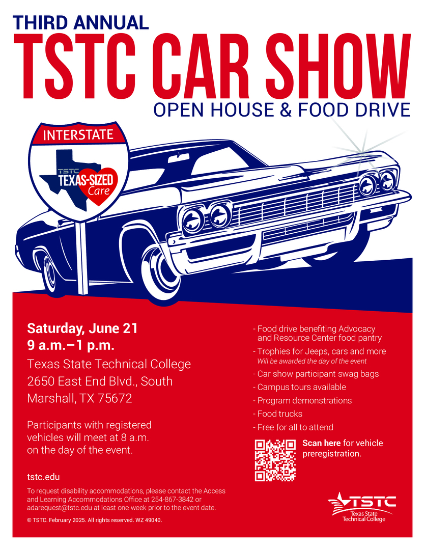 3rd Annual TSTC CAR SHOW  Open House and Food Drive - 3rd Annual TSTC CAR SHOW  Open House and Food Drive