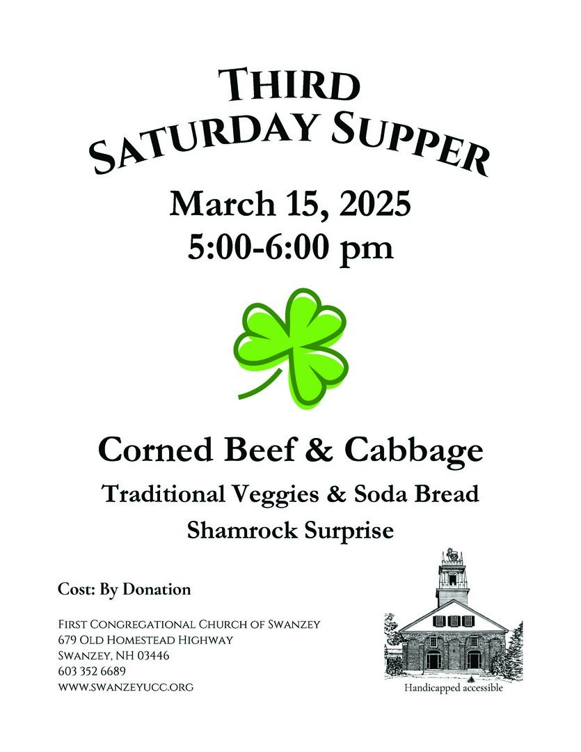 Third Saturday Supper series- Corned Beek & Cabbage