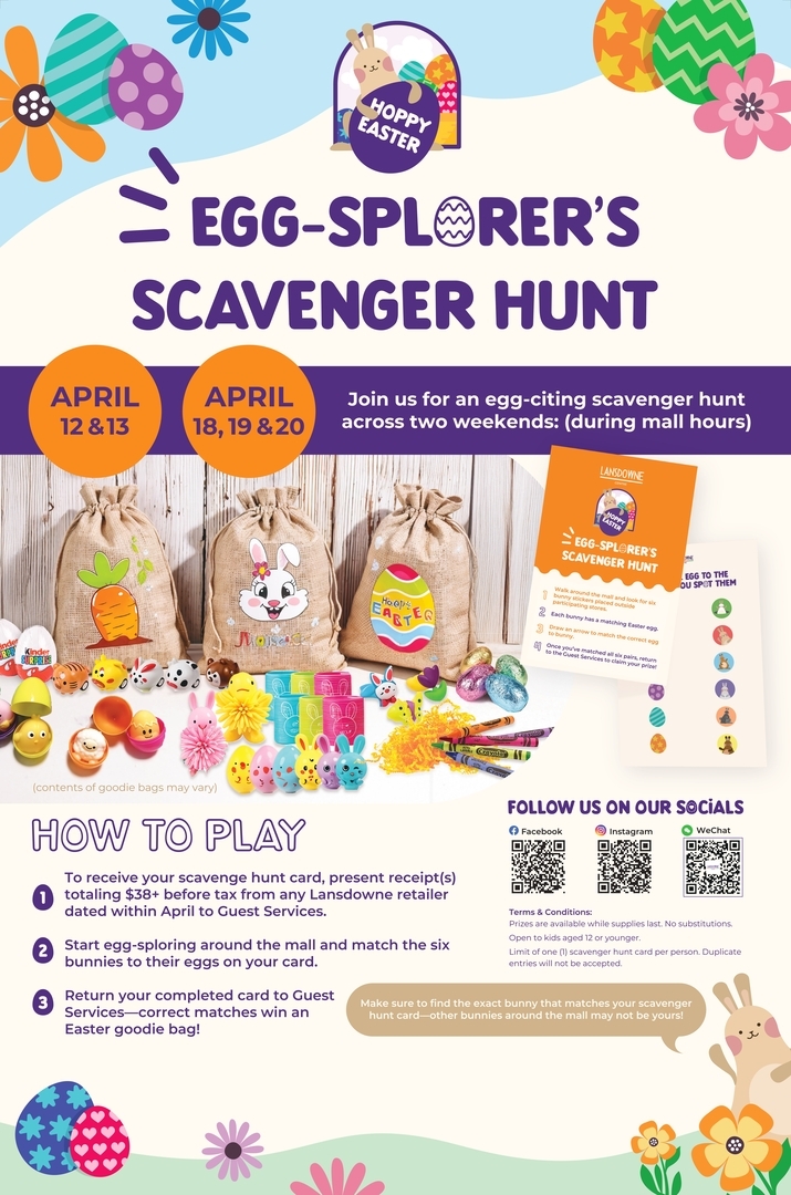 EGG-SPLORER’s Scavenger Hunt at Lansdowne Centre
