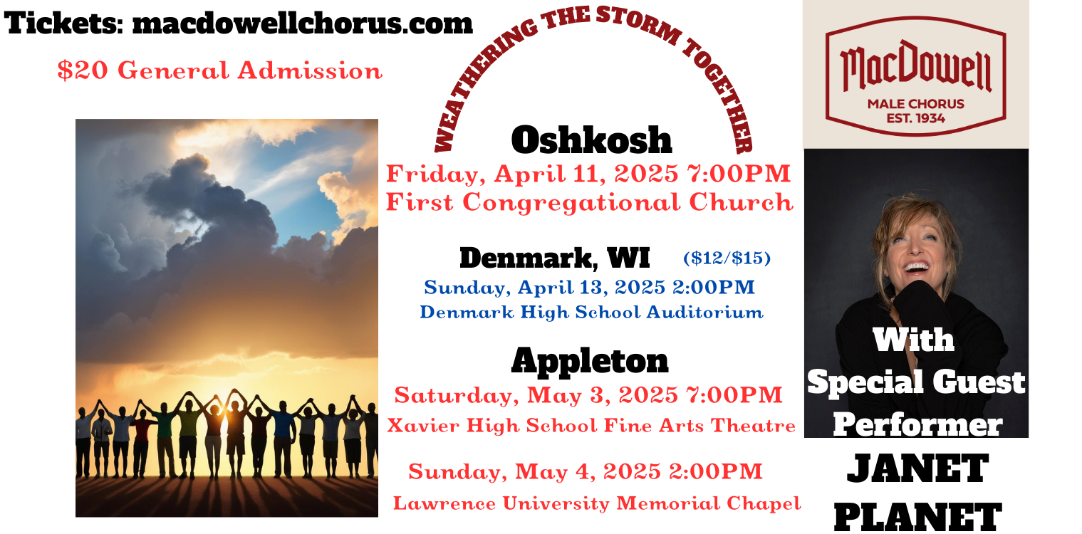 Weathering the Storm Together -May 3, 2025 Memorial Chapel, Appleton - MacDowell MC - JANET PLANET - Weathering the Storm Together -May 3, 2025 Memorial Chapel, Appleton - MacDowell MC - JANET PLANET