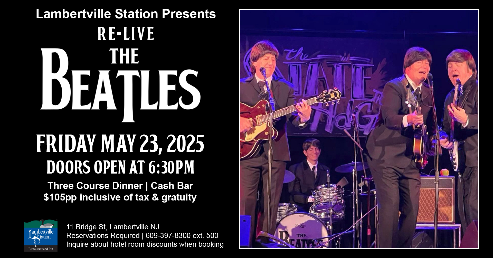 Re-Live The Beatles at the Lambertville Station Restaurant and Inn