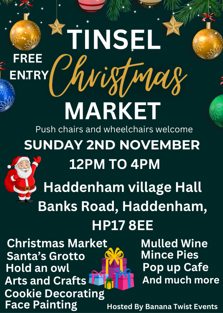 Tinsel Christmas Market with Santa's Grotto Haddenham