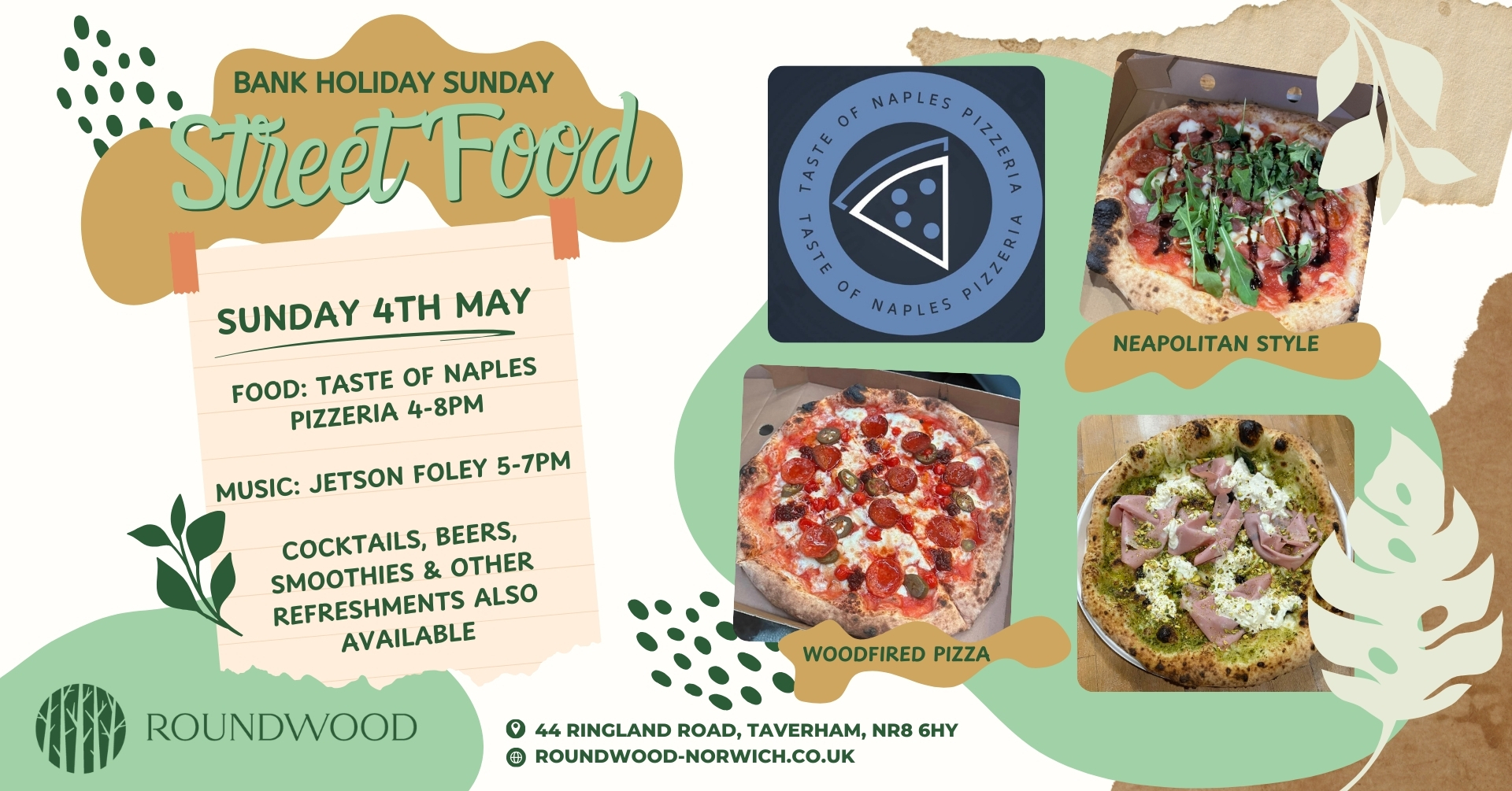 Sunday 4th May- Taste of Naples Street Food Pop Up with Music From Jetson Foley!