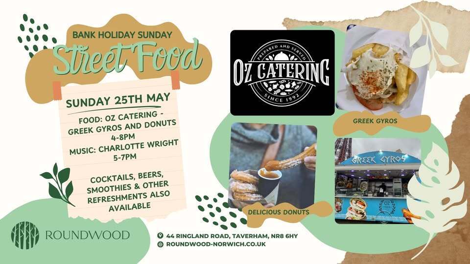 Sunday 25th May - Oz Catering - Greek Gyros Food Pop Up with Music from Charlotte Wright