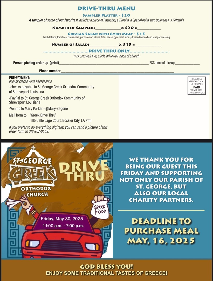 Greek Food Drive-Thru at St. George