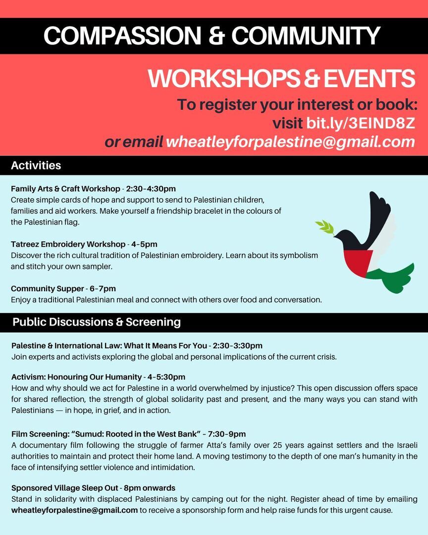 Wheatley for Palestine Community Festival and Fundraiser - Wheatley for Palestine Community Festival and Fundraiser