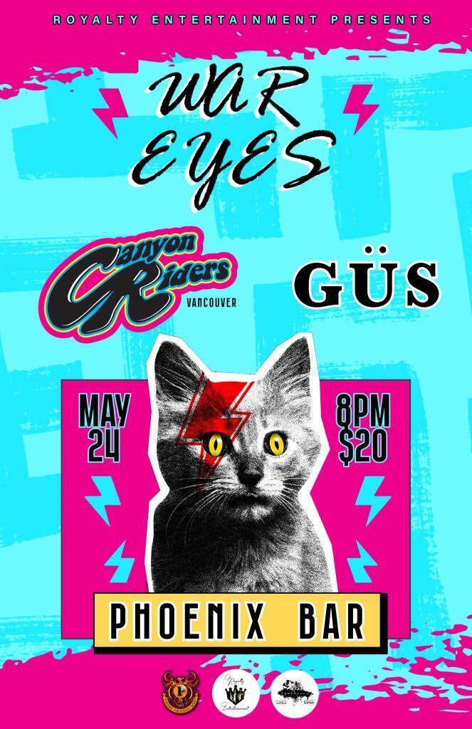 3 Local Rock Bands - War Eyes, Canyon Riders, and GUS - live at the Phoenix Bar and Grill