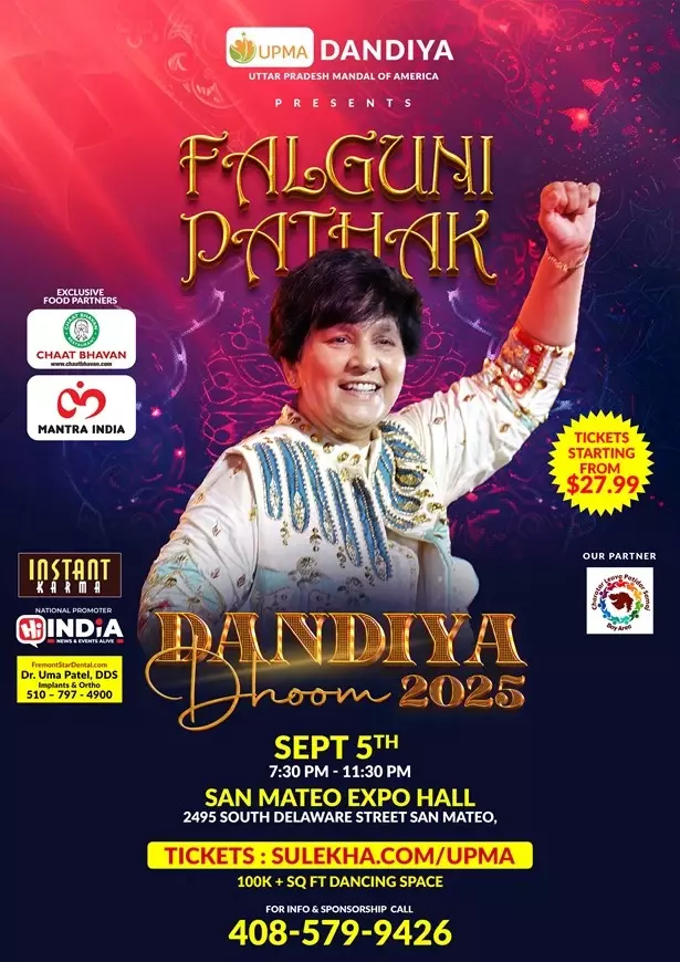 Falguni Pathak Dandiya Dhoom 2025 in Bay Area