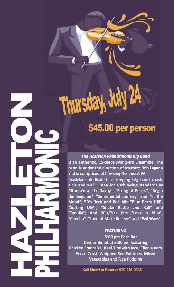 LIVE SWING ENSEMBLE ORCHESTRA BY THE GREATER HAZLETON PHILHARMONIC