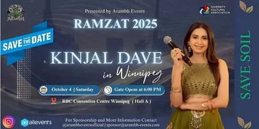 Evvnt Events Ramzat 2025 with KINJAL DAVE in Winnipeg, Manitoba