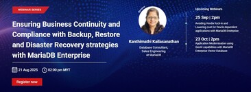 Business Continuity & Compliance with MariaDB Backup & Recovery Tools