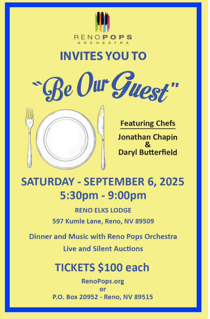 Reno Pops Orchestra “Be Our Guest” – A Special Fundraising Dinner