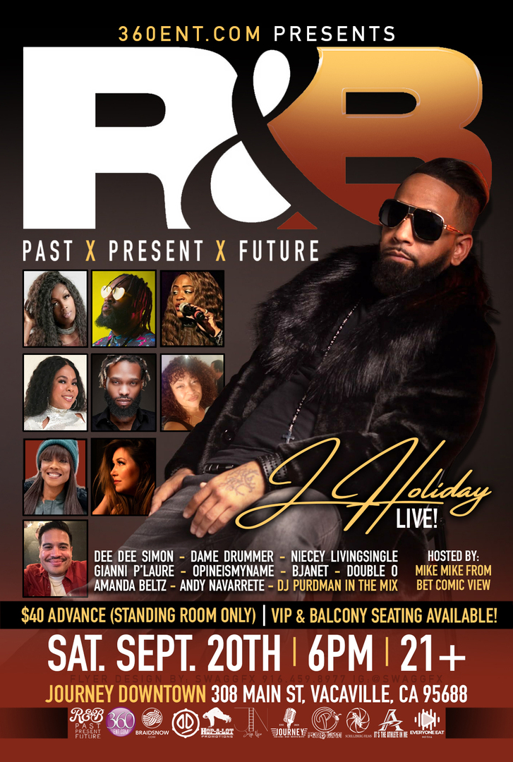 J Holiday Live! at R&B PAST PRESENT FUTURE | SAT SEPT. 20TH | 6PM | 21+