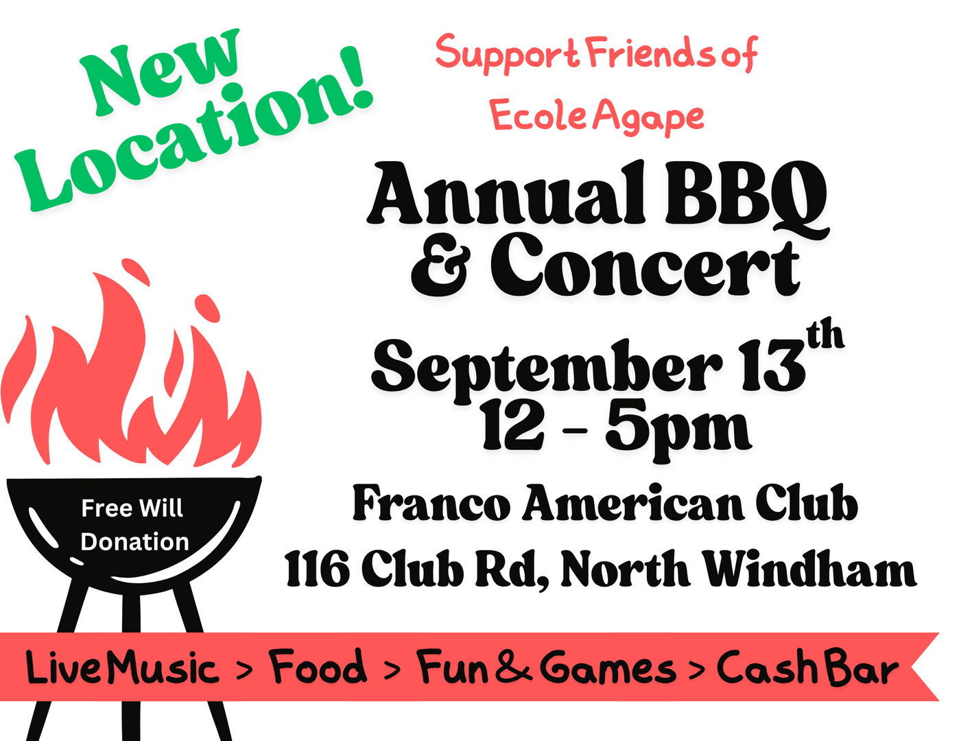 Friends of Ecole Agape Annual BBQ & Concert