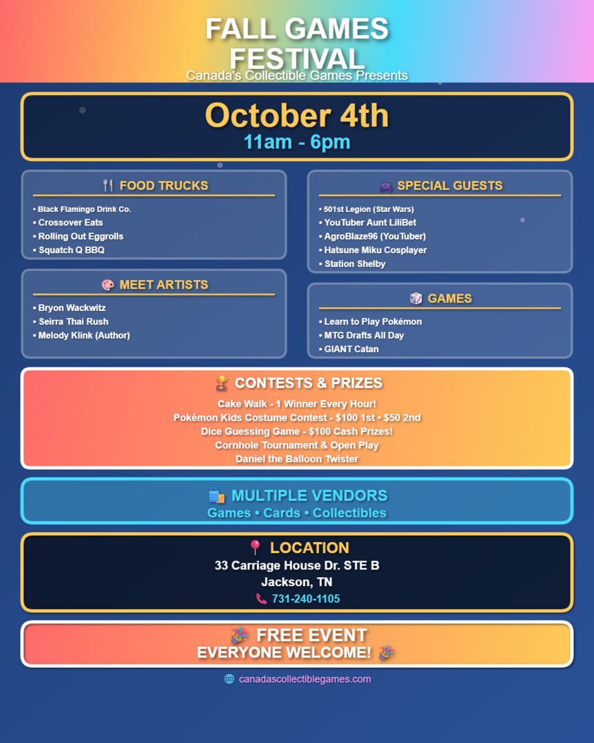 Fall Games Festival- Canada's Collectible Games - Fall Games Festival- Canada's Collectible Games