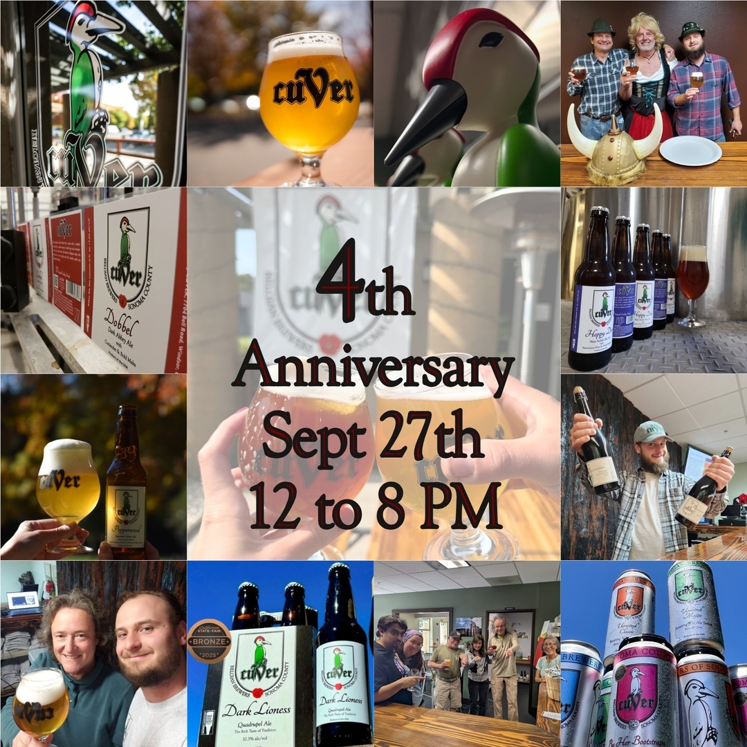 4th Anniversary @ CUVER Belgian Brewers, 09/27, 12 to 8 pm