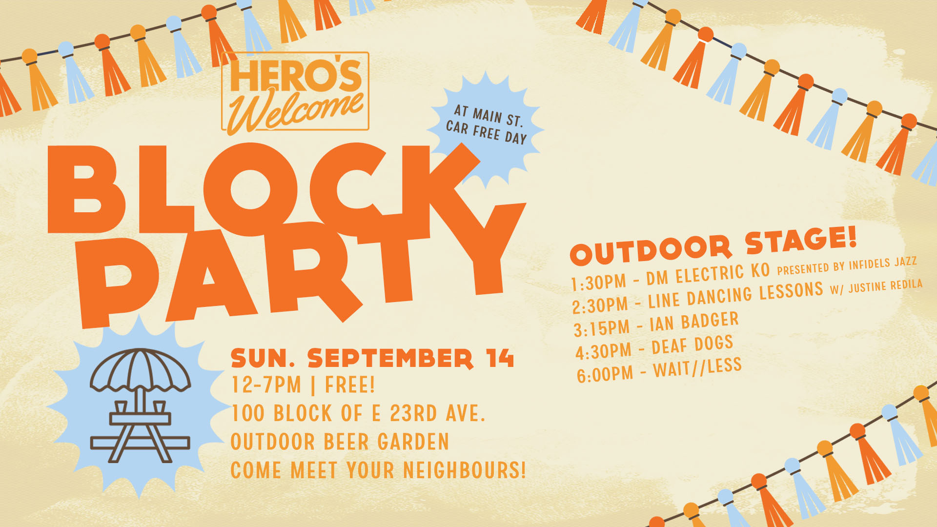 Hero's Welcome Block Party at Main St. Car Free Day