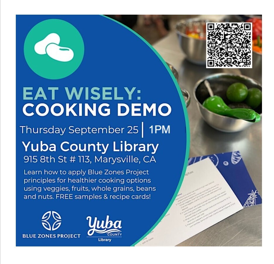 Cooking Demo at Yuba County Library with BZPYS