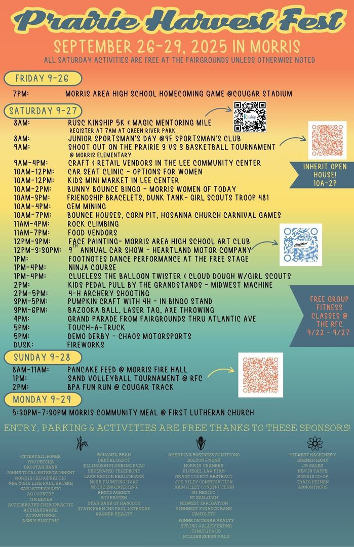 Prairie Harvest Fest September 26-29, 2025 at the Stevens County Fairgrounds in Morris, MN - Prairie Harvest Fest September 26-29, 2025 at the Stevens County Fairgrounds in Morris, MN