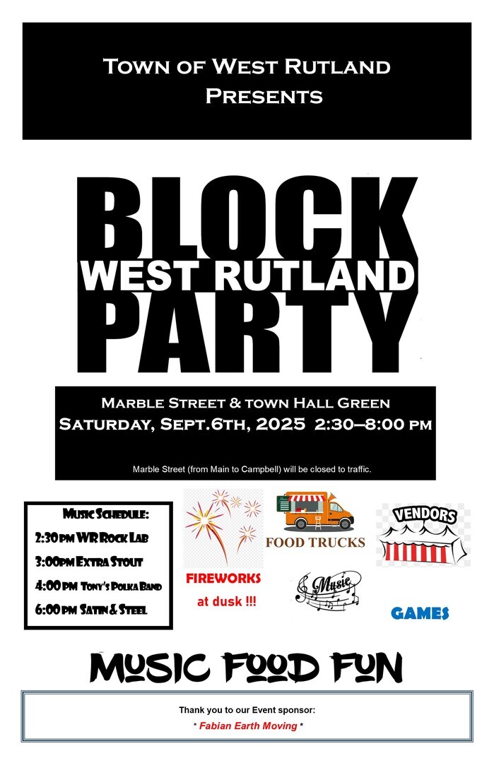 Town of West Rutland Block Party