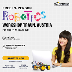 In-Person Free Robotics/Math Workshop for Kids at Traun, Austria (7-14)