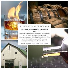 Whiskey Finishing Masterclass Featuring Joe Henry Jr. of J. Henry & Sons Bourbon