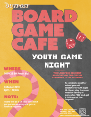 Westshore youth (13-19) Board Game Cafe Evening, October 20th starting at 6 PM
