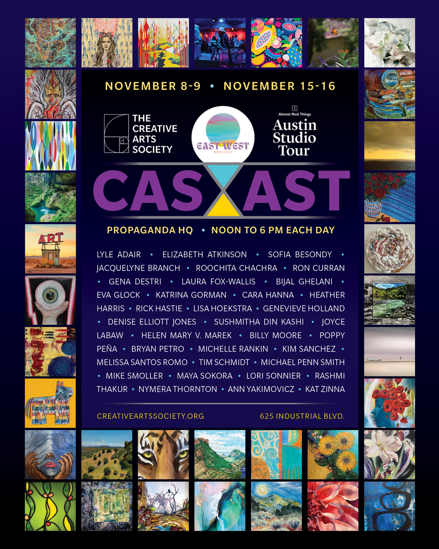 Creative Arts Society Mega Group Show for the 2025 Austin Studio Tour November 8–9 + November 15–16