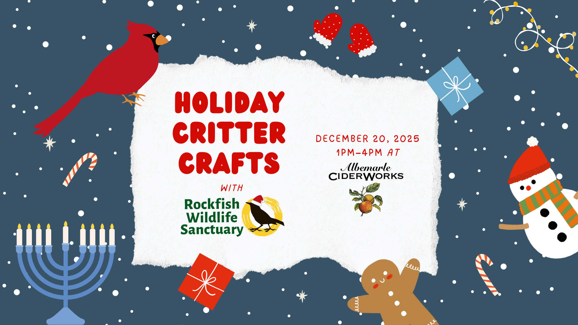 Winter craft market & Critter Crafts with Rockfish Wildlife Sanctuary