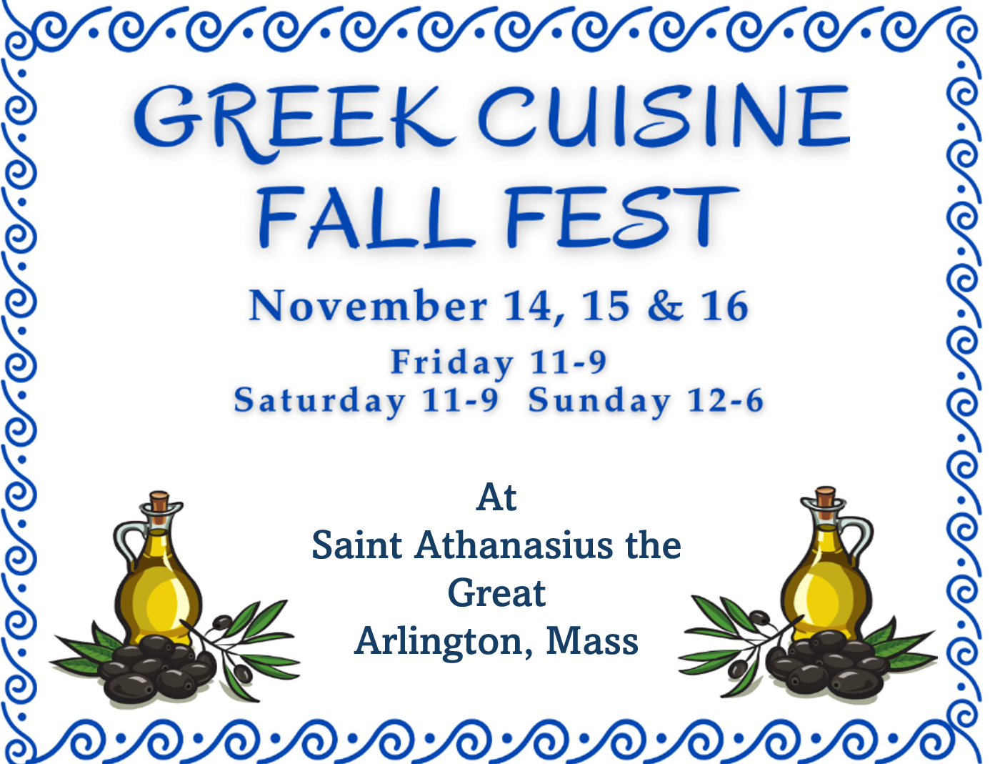 Greek Food Fall Fest - All Indoors!