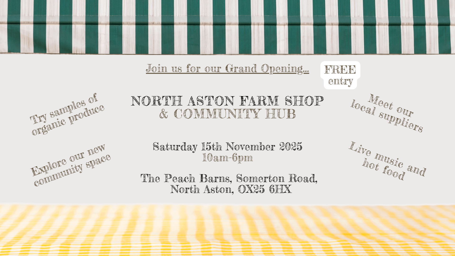 North Aston Farm Shop GRAND OPENING, Saturday 15th November 2025 (FREE entry & parking)!