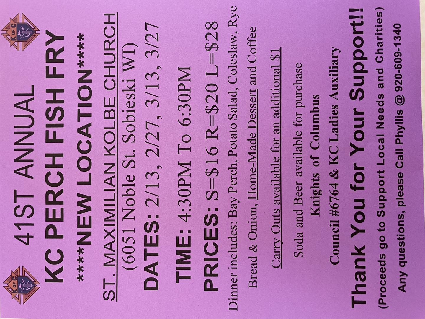 41ST ANNUAL KC PERCH FISH FRY