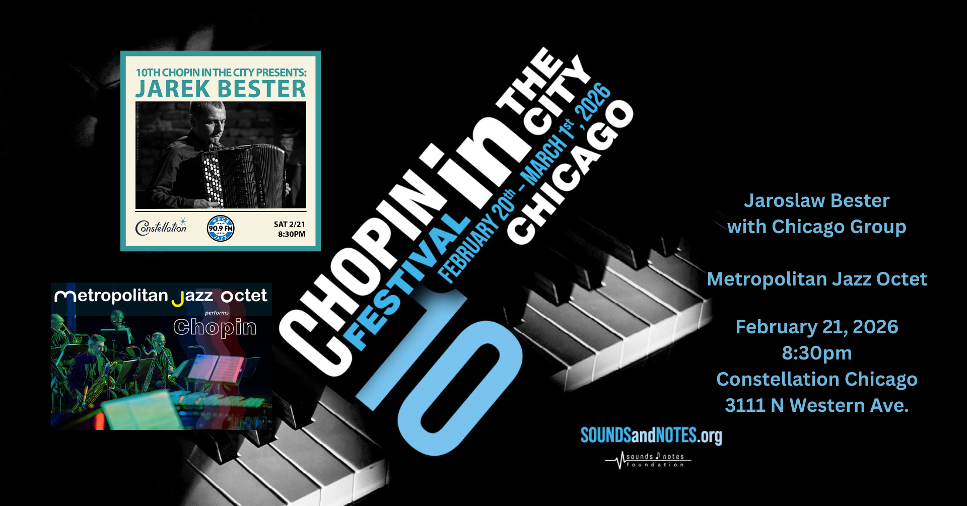 Chopin in the City - Jaroslaw Bester with Chicago Group / Metropolitan Jazz Octet, Feb. 21st, 8:30pm