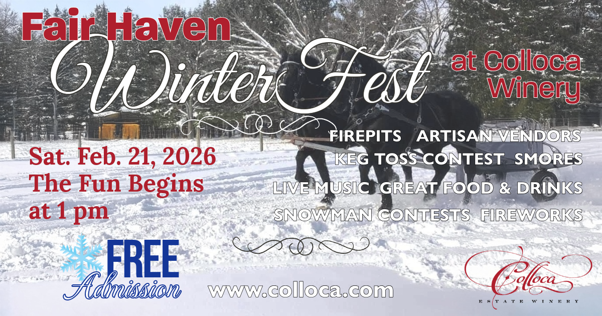 Fair Haven WinterFest at Colloca Estate Winery, Fair Haven, NY, Sat. Feb. 21, 1 pm