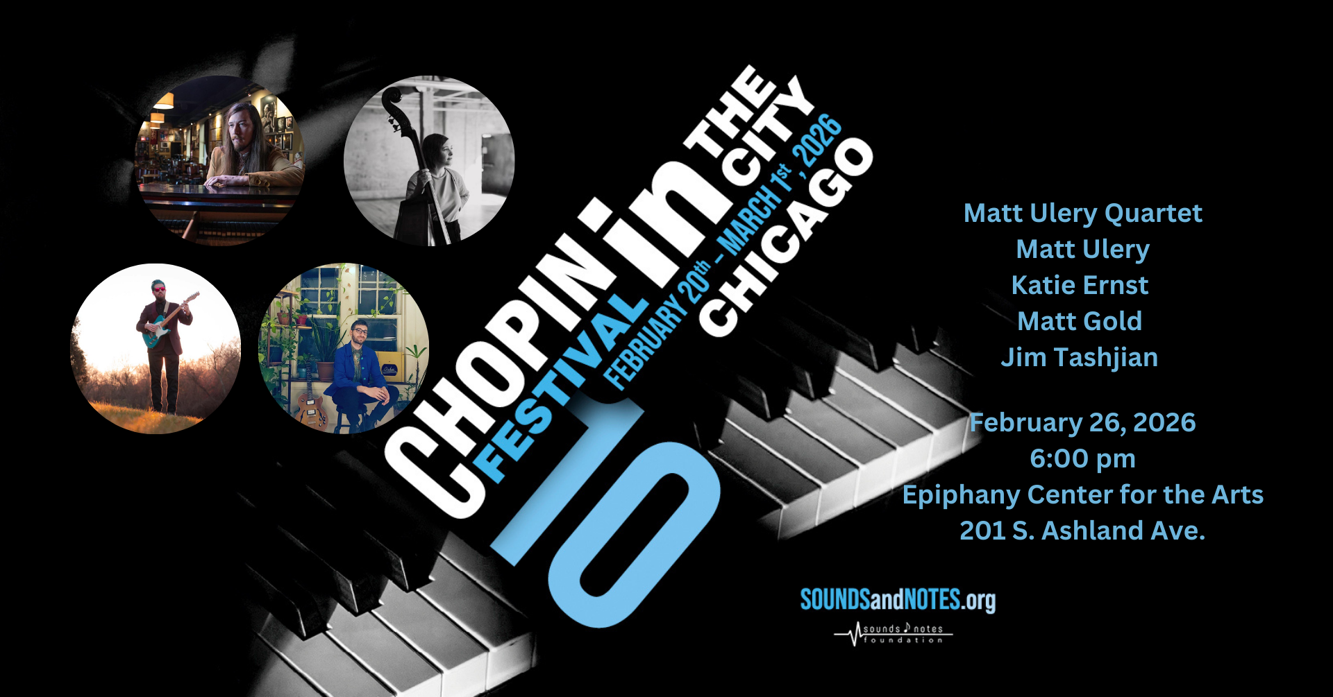 Chopin in the City Festival - Katie Ernst/Matt Ulery Quartet, Feb. 26, 6pm, Epiphany Center Arts