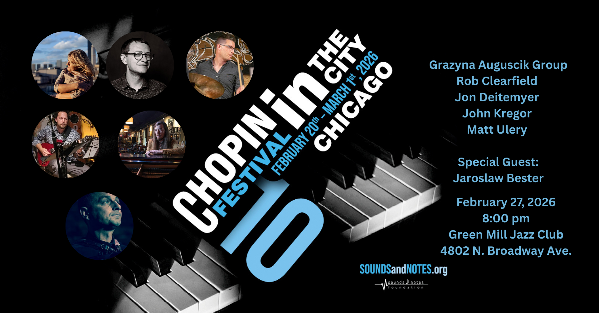 Chopin in the City Festival-Grazyna Auguscik group/Jarek Bester, Feb. 27, 8pm, Green Mill Jazz Club