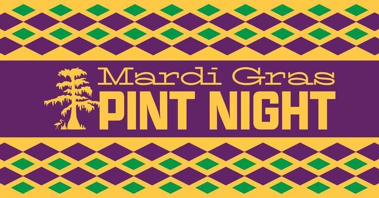 Event image for Mardi Gras Pint Night - Two Beers & a Glass to Keep for Just $12