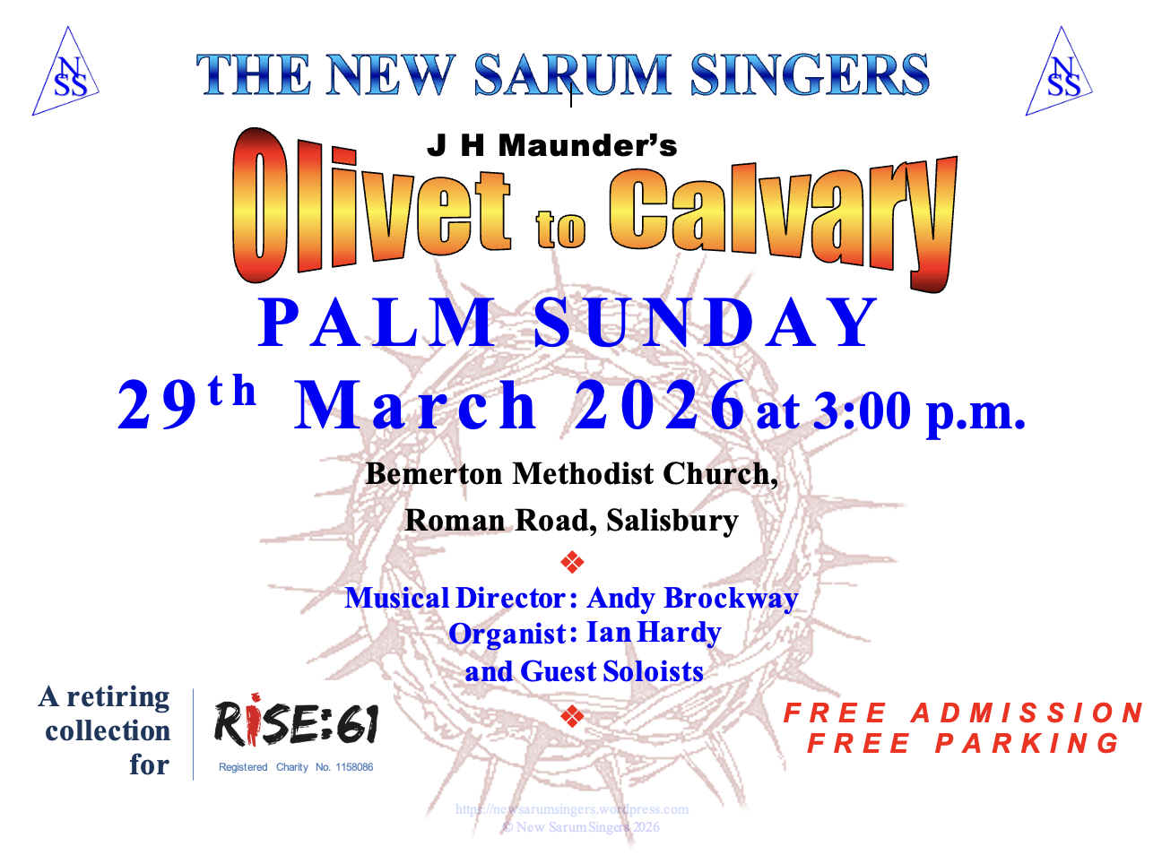 New Sarum Singers - Olivet to Calvary Concert