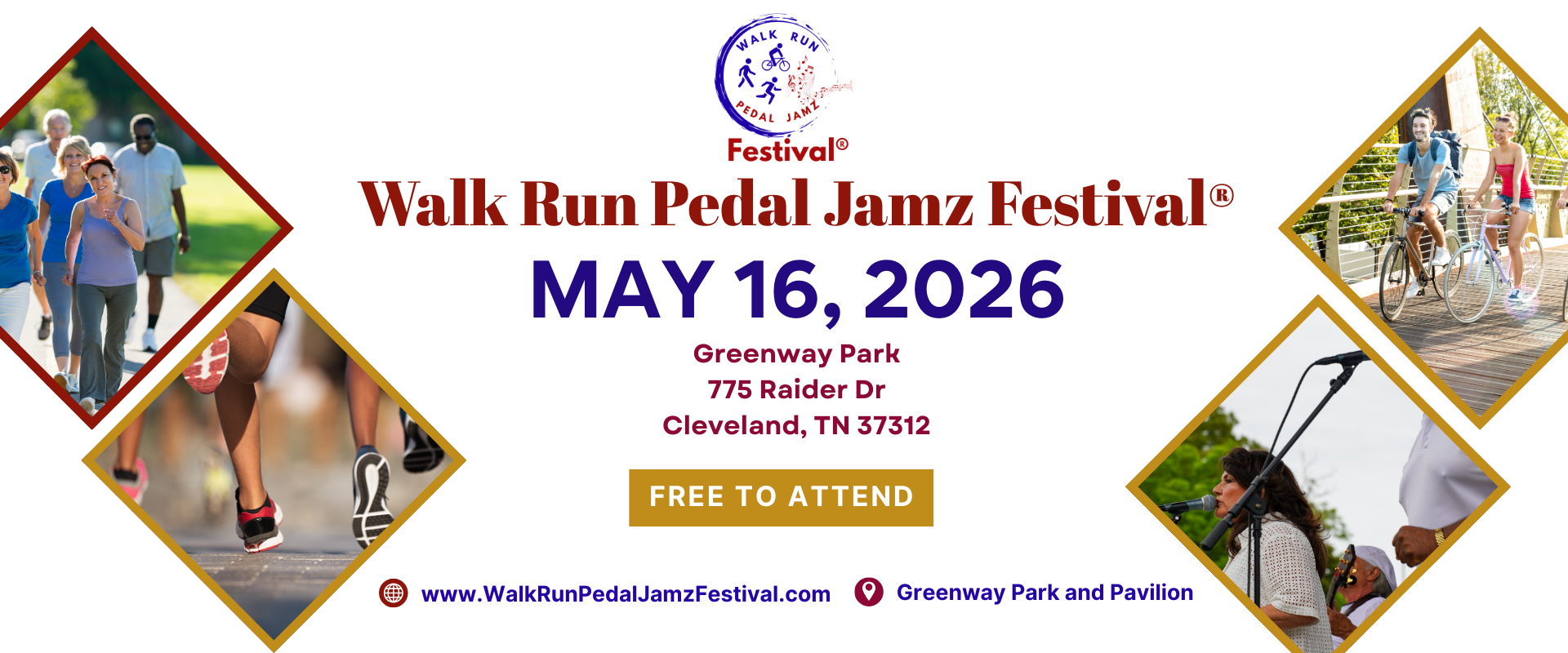 2026 Walk Run Pedal Jamz Festival® - Greenway Park, Cleveland, TN
