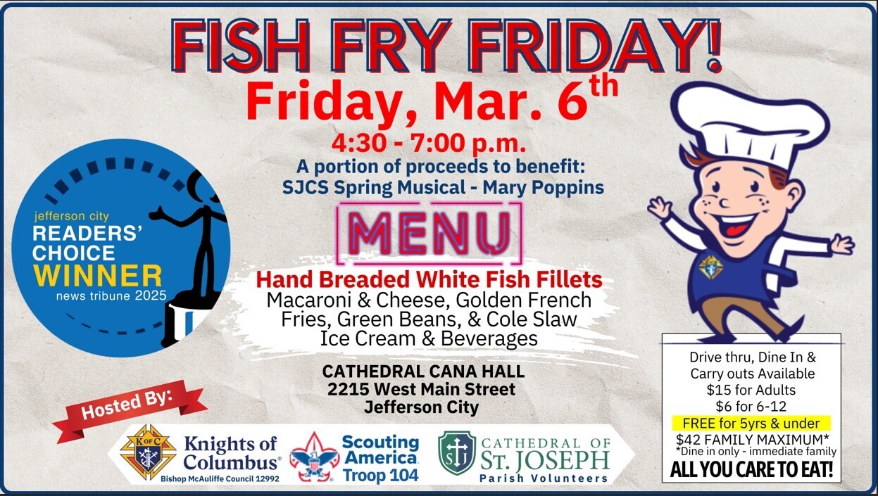 Fish Fry Friday at St. Joseph Cathedral Parish/Cana Hall