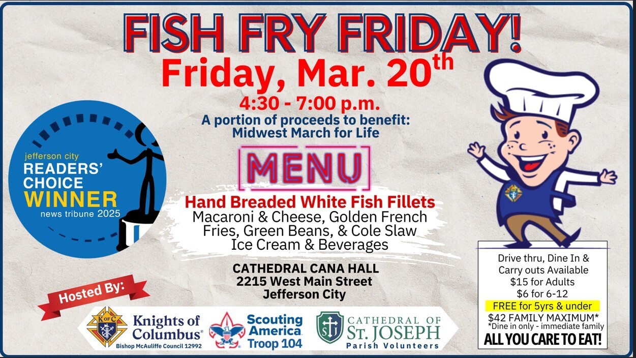 Fish Fry Friday at St. Joseph Cathedral Parish/Cana Hall