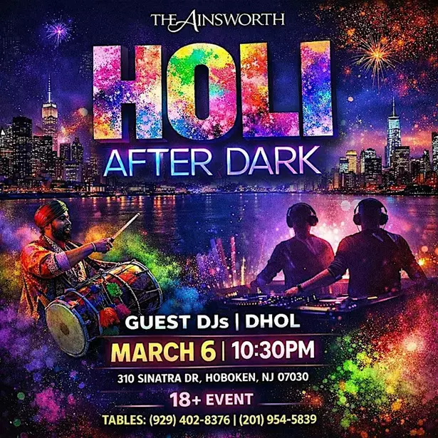 Bollywood Holi Neon Night - Holi in the Dark Ainsworth HOBOKEN