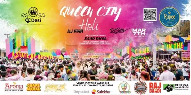 QueenCity Holi 2026 - Festival of Colors By QCDESI