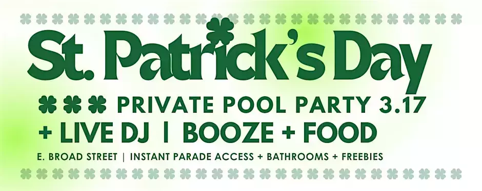 St. Patrick’s Day Poolside Parade Party – March 17
